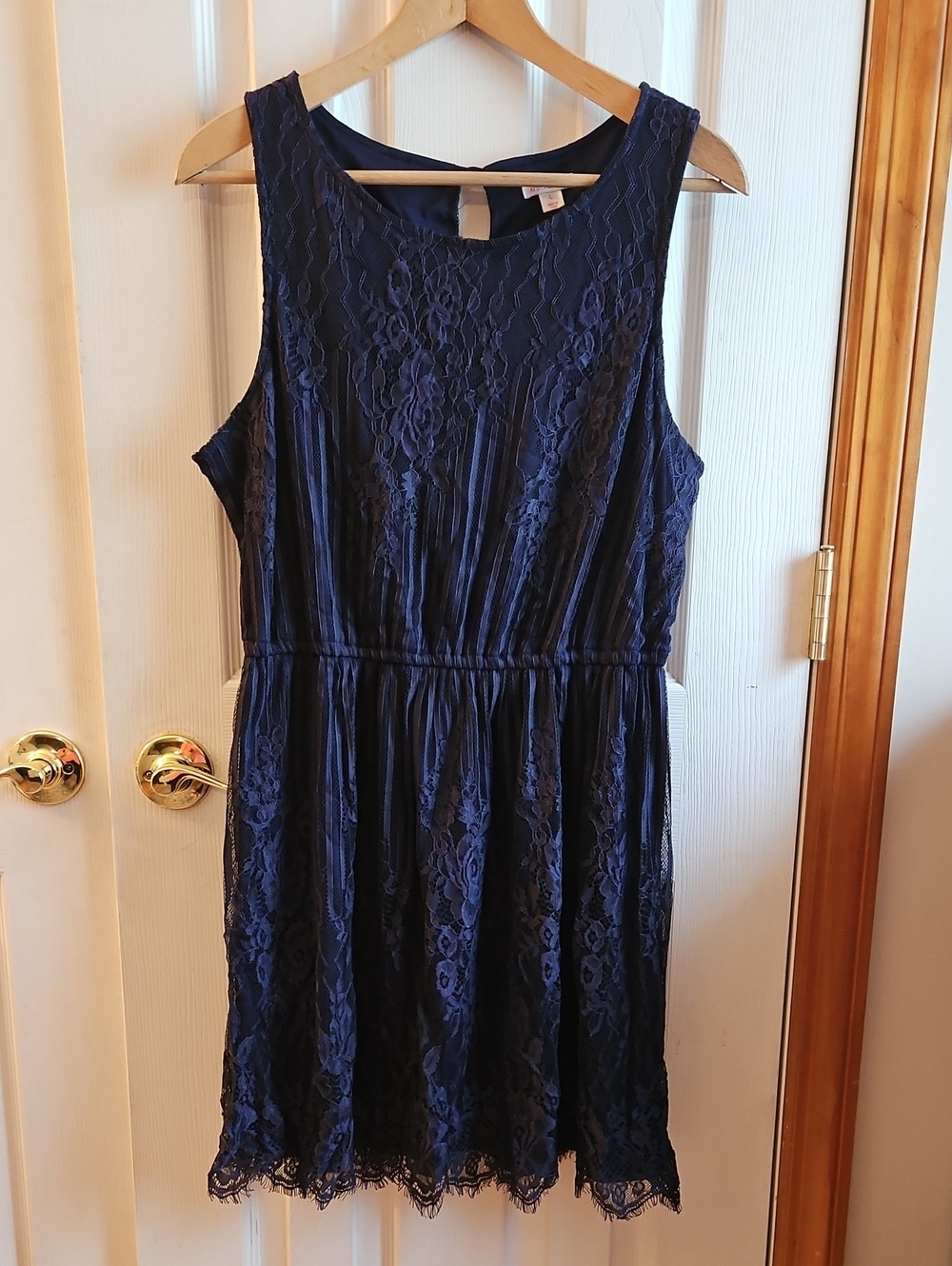 Xhilaration Navy Blue Lace Sleeveless Mini Dress